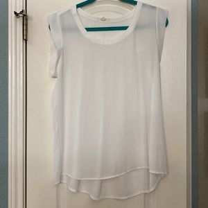 White, cap sleeve blouse. Size M